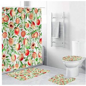 NEW Beautiful Peach Pattern 4 Piece Bathroom Set